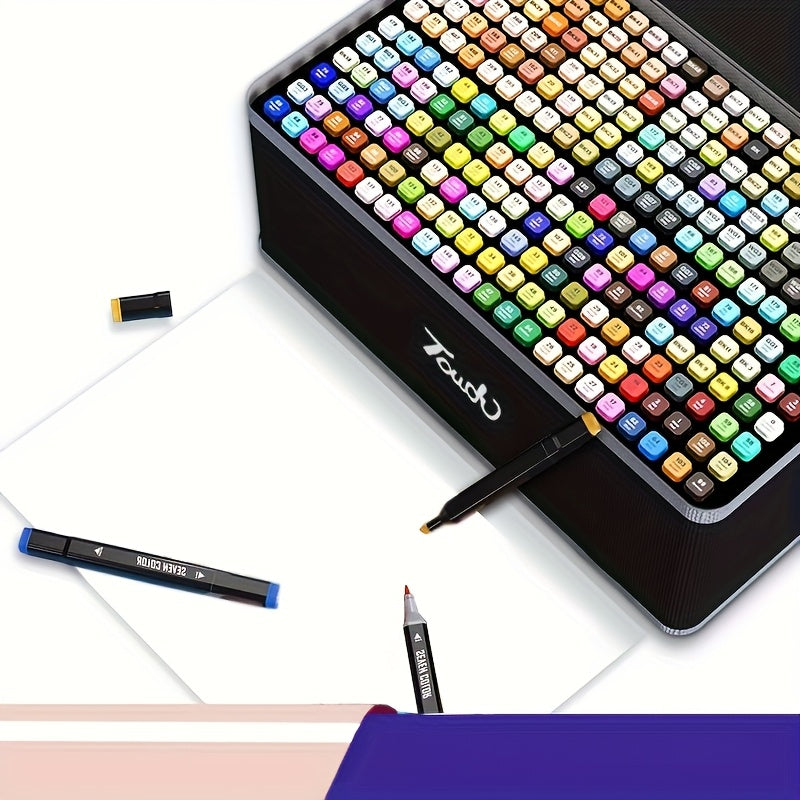 Double Headed Marker Pens Set - Quick Drying - 24/Pack