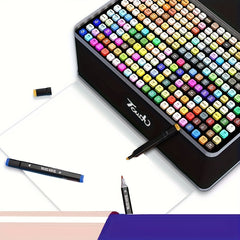 Double Headed Marker Pens Set - Quick Drying - 24/Pack