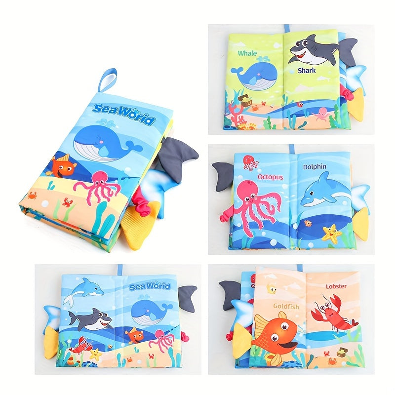 3pcs Animal Tail Cloth Books for Early Learning in Green