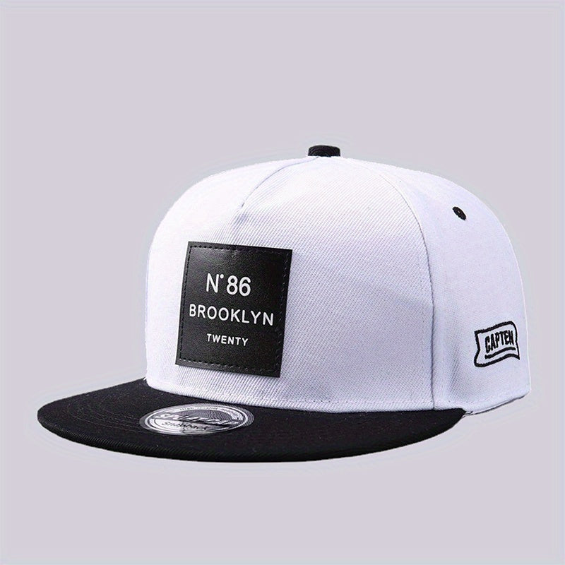 Label Patch Unisex Baseball Cap Hip Hop Block Snapback Hat Adjustable