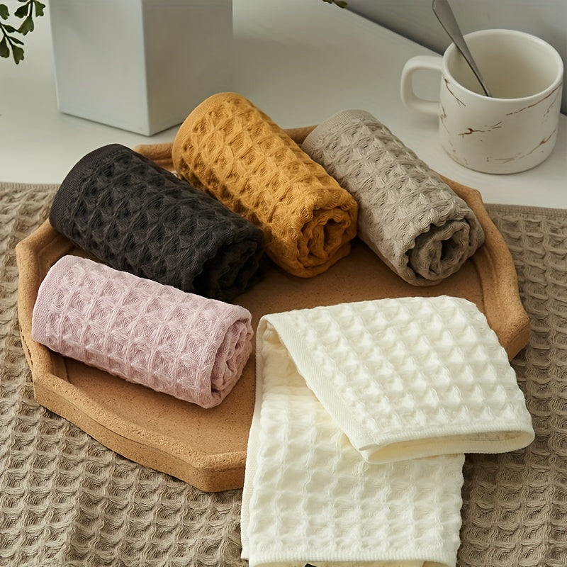 Honeycomb Grid Face Towel Soft Absorbent Quick Drying Bathroom Kitchen Travel