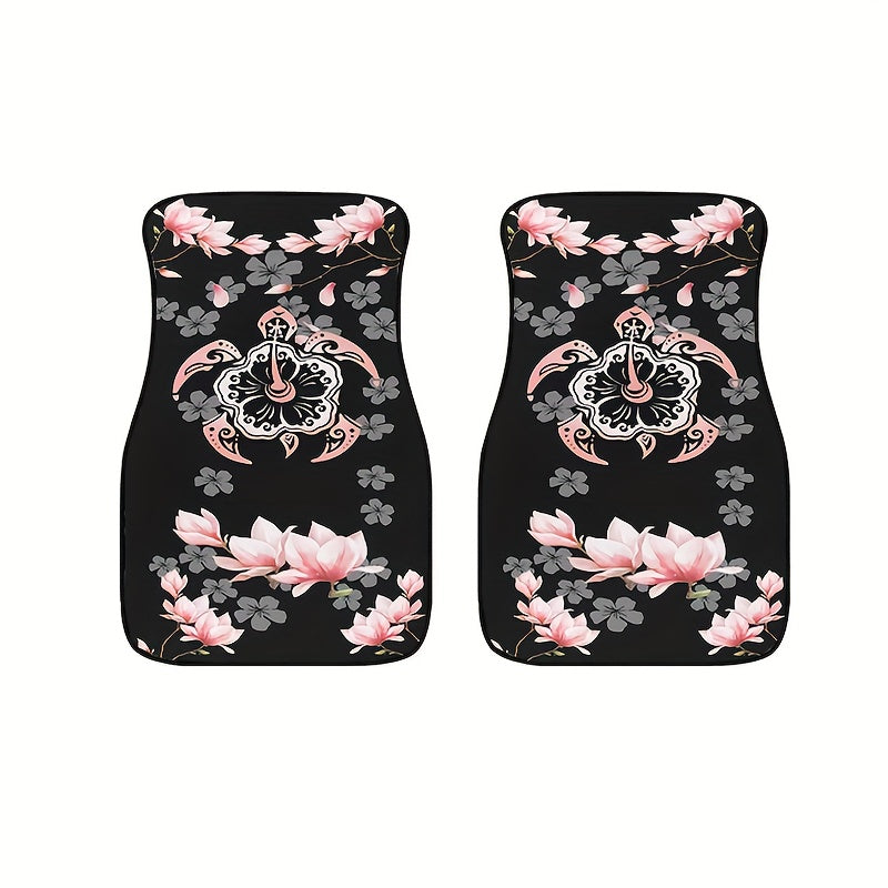 4pcs Spiral Pattern Car Floor Mats Water Absorbent Non Slip Stain Resistant