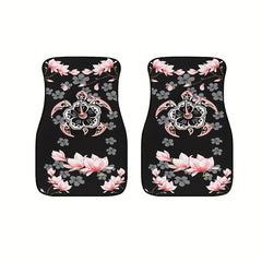 4pcs Spiral Pattern Car Floor Mats Water Absorbent Non Slip Stain Resistant