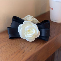 Camelia Bow Hair Claw Clip Nonslip Ponytail Holder
