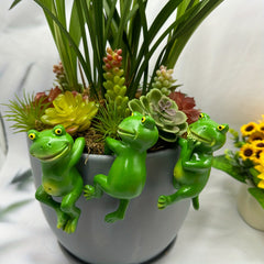 3pcs Hanging Frog Figurines Set for Lawn or House Decor