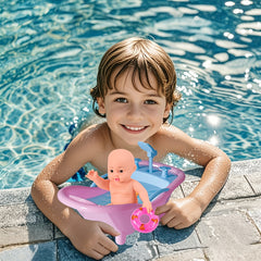 Bathroom Toy Set with Bathtub and Swimming Ring for Dolls