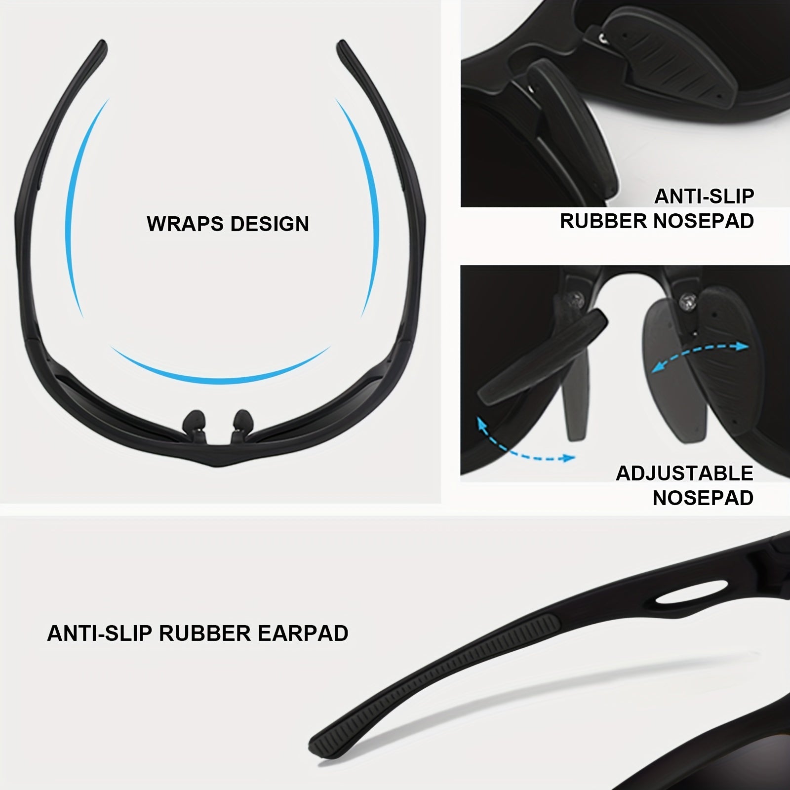 EYEOJO Sport UV400 Polarized Sunglasses Casual Driving Fishing Running Cycling