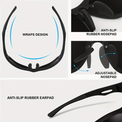 EYEOJO Sport UV400 Polarized Sunglasses Casual Driving Fishing Running Cycling