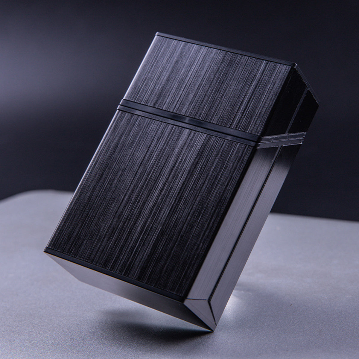 Metal Cigarette Case 20 Capacity Aluminum Mechanical Switch Gray