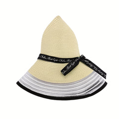 Foldable Sun Protection Hat with Mesh Edge Ribbon