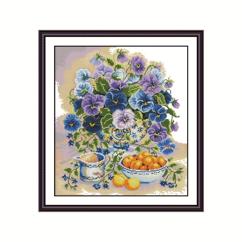 High Cotton Thread Flowers & Fruits DIY Embroidery Set