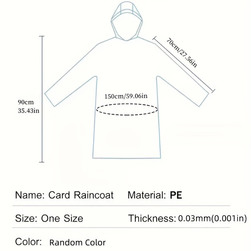 5pcs Waterproof Portable Rain Ponchos - Convenient and Disposable