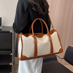 Canvas Travel Bag Retro Luggage Storage Women's Tote & Crossbody Bag
