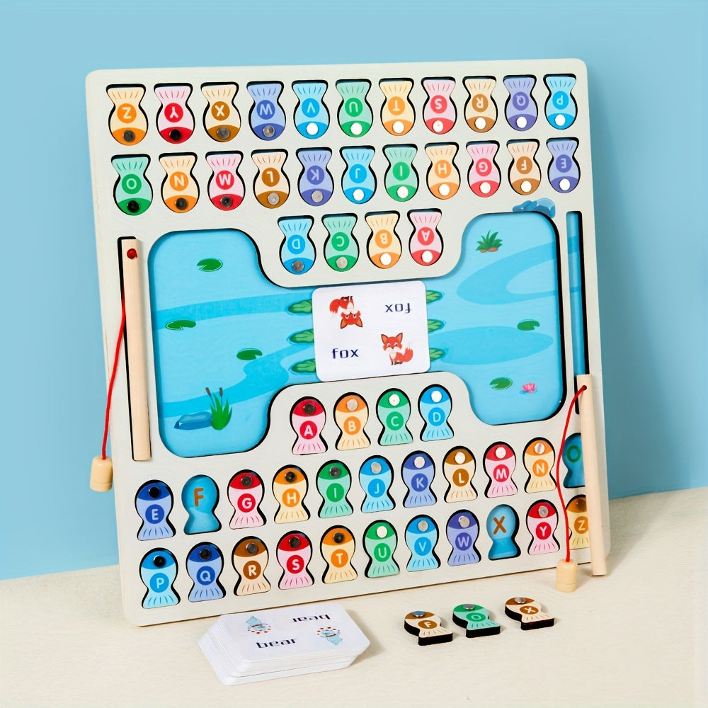 Educational Wooden Letter Fishing Game for Kids
