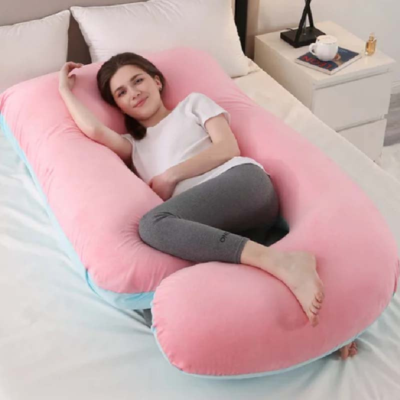 Cooling J Shape Pregnancy Pillow Dark Grey Cover