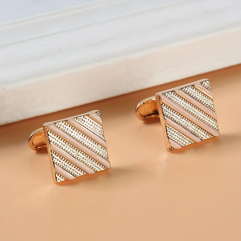 Square Striped Paint Cufflinks French Business Shirt Cufflinks