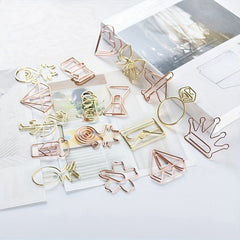 30PCS Creative Paper Clip Stainless Steel Wire Small Metal Bookmark Paper Clips
