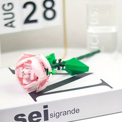 Building Block Flower Assembly Rose Gift DIY Eternal Flower