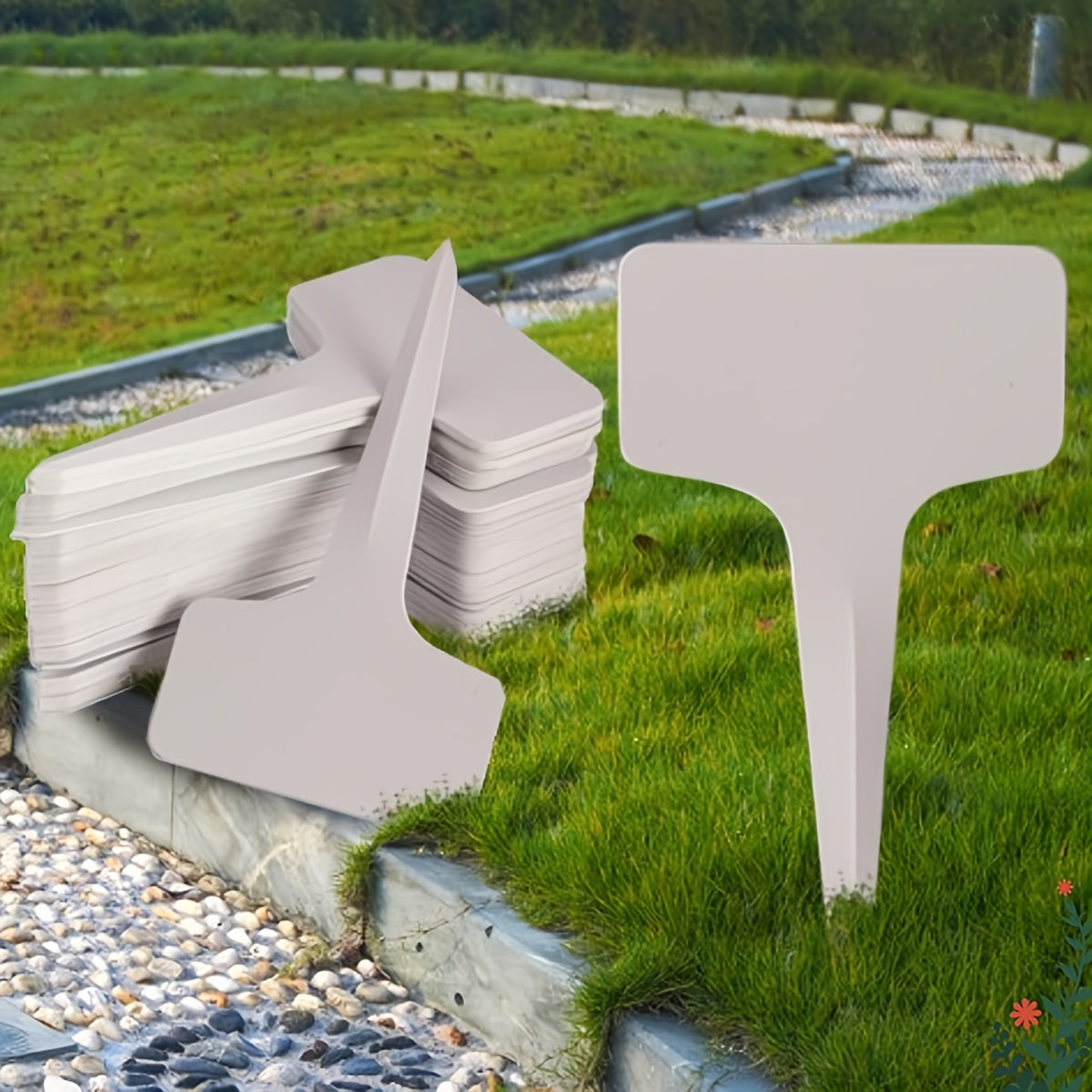 50pcs Plastic Plant Labels T-shaped Waterproof Tags