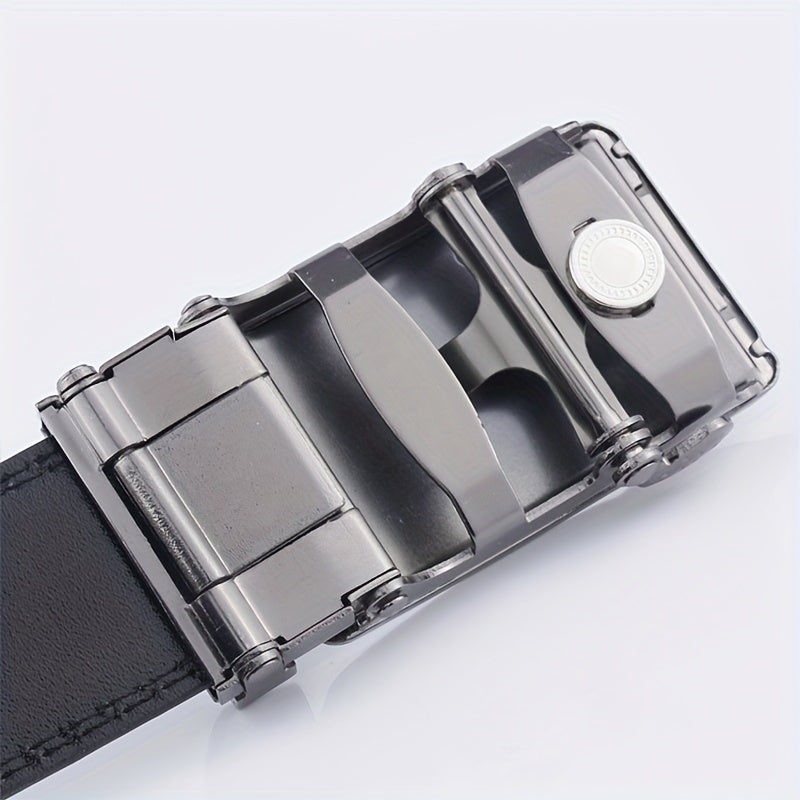 Men's Automatic Buckle Belt PU Leather Business Waist Strap