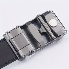 Men's Automatic Buckle Belt PU Leather Business Waist Strap