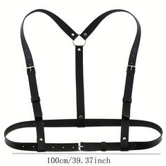 Gothic Harness Belt Square Pin Buckle PU Suspenders