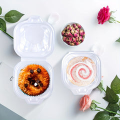 100pcs Plastic Cupcake Boxes Transparent Bakery Boxes Cajas Pasteles