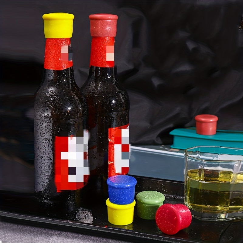 4pcs Reusable Silicone Wine Stoppers Keep Wine Fresh