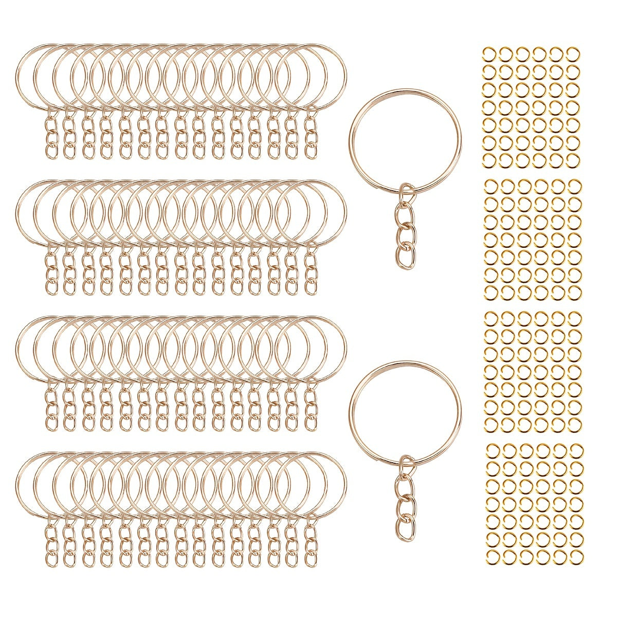 2 Circle Golden Keychain Split Ring Keychain Accessories DIY