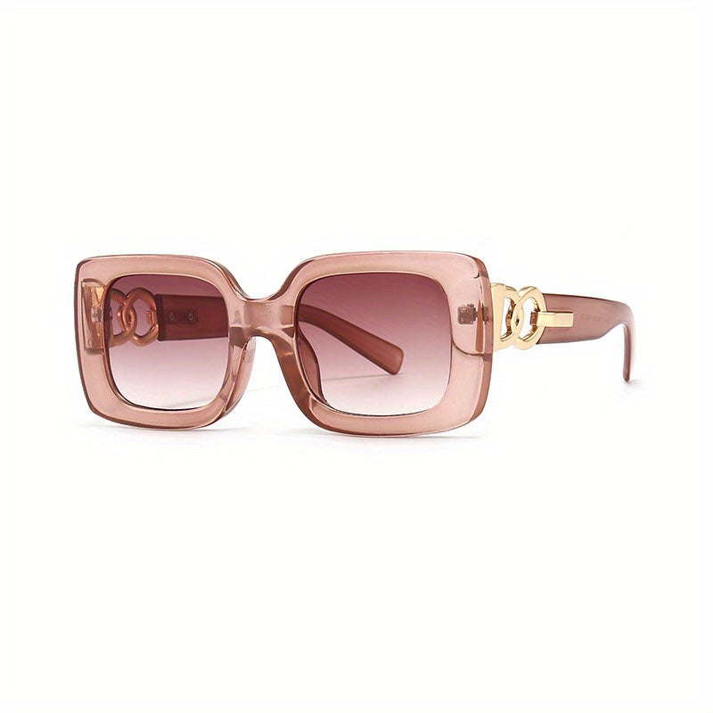 Vintage Square Frame Sunglasses Gradient Lens Glasses UV400