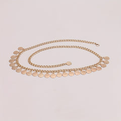 Coin Pendant Waist Chain Hip Hop Metal Chain Belt Dress Girdle Women
