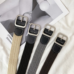 Canvas Elastic Belt Casual Woven Belt Men 4 Colors 2 Sizes