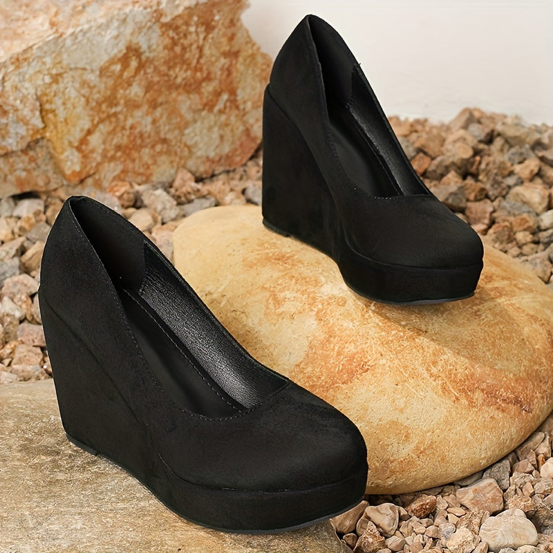 Women's Platform Wedge Heels Slip On Shoes