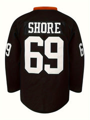Vintage Dog Pattern Hockey Jersey V Neck Long Sleeve Shirt