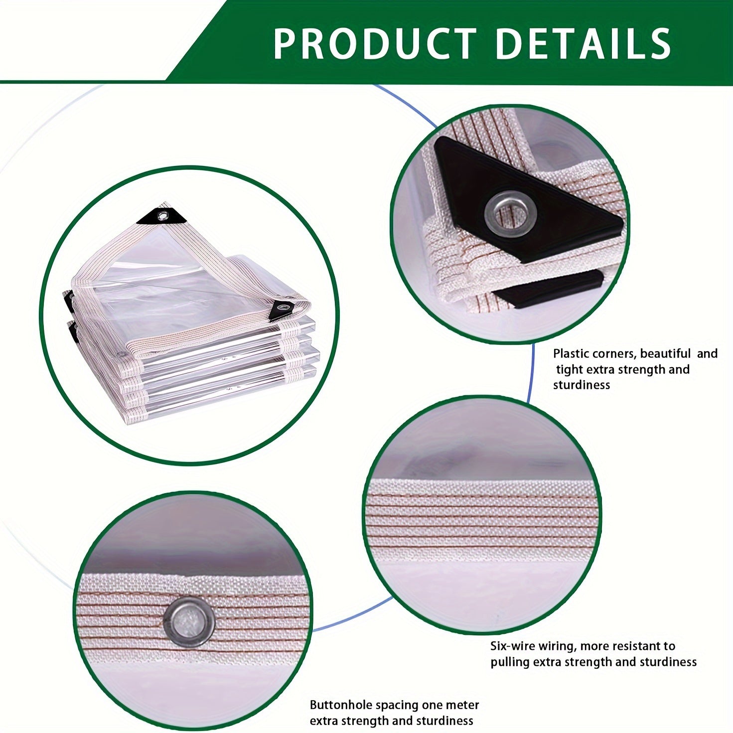 Clear Waterproof Tarp Snowproof & Rainproof PE Tarpaulin Cover