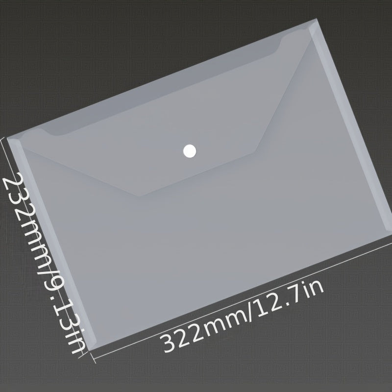 Thickened A4 File Bag Snap Button Storage Test Paper Bag Transparent File Bag