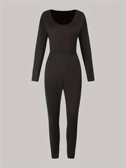  Sexy Bodysuit & Leggings Set Long Sleeve Two Piece