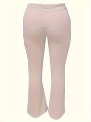  Flared Leg Trousers High Rise Stretch Pants