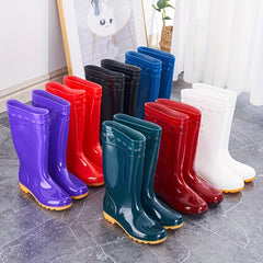 High Tube Rain Boots Waterproof and Wear-Resistant Women's Footwear