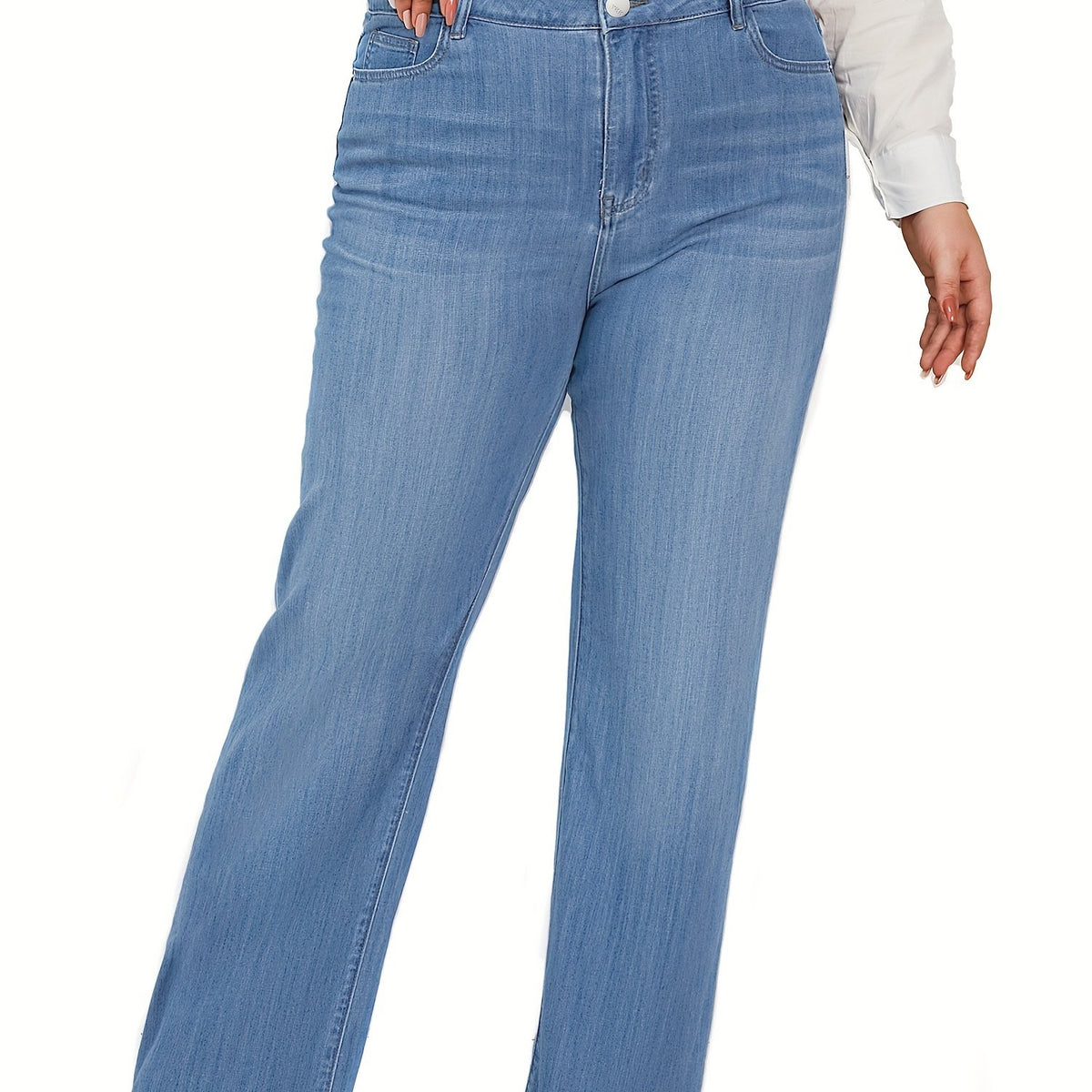 High Waist Wide Leg Plus Size Jeans