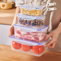 4pcs Kitchen Refrigerator Fresh Keeping Box Microwave Resistant Plastic