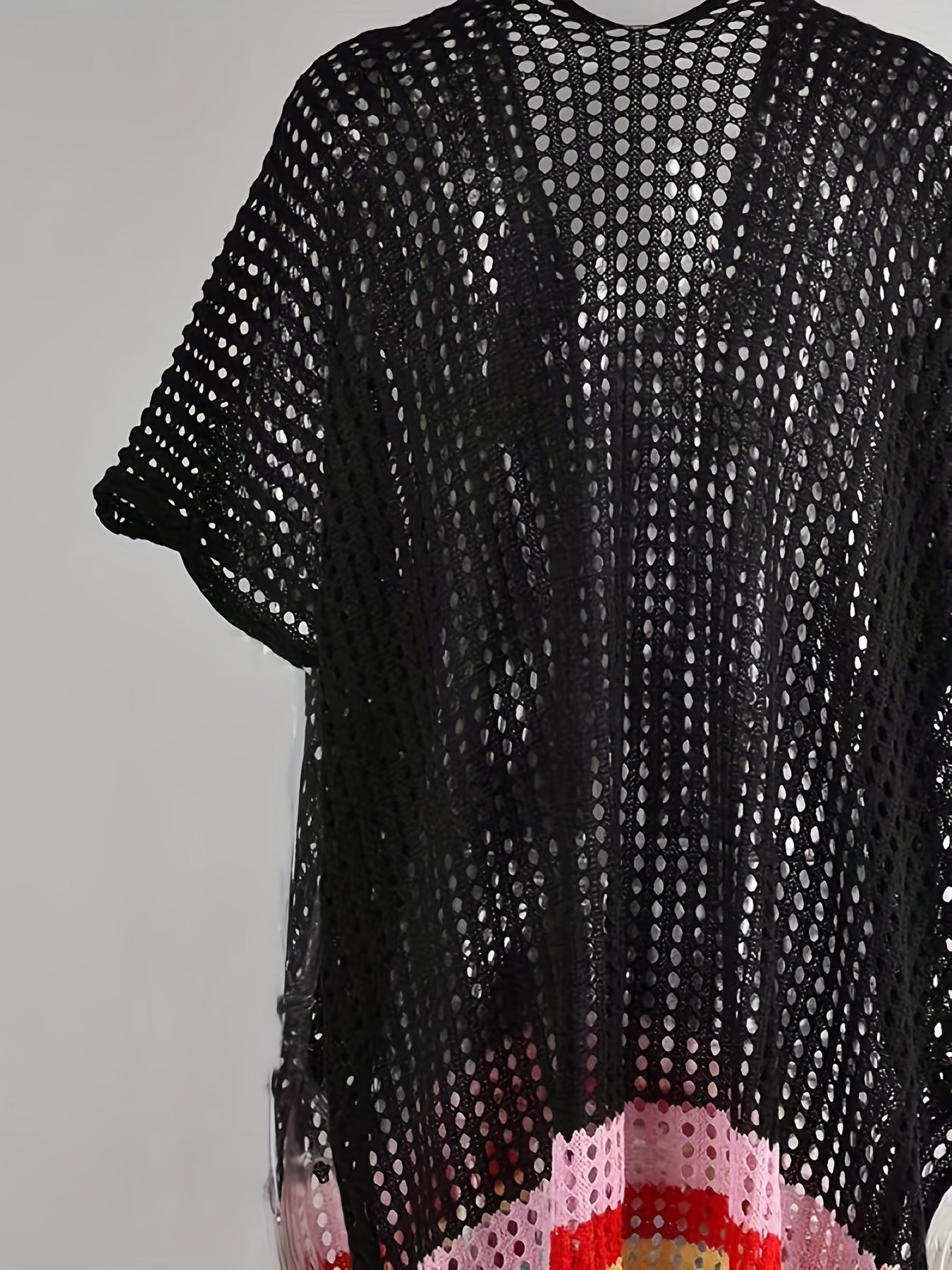  Sexy Cover Up Women's Plus Striped Batwing Sleeve V Neck