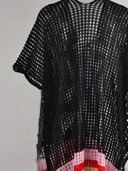  Sexy Cover Up Women's Plus Striped Batwing Sleeve V Neck