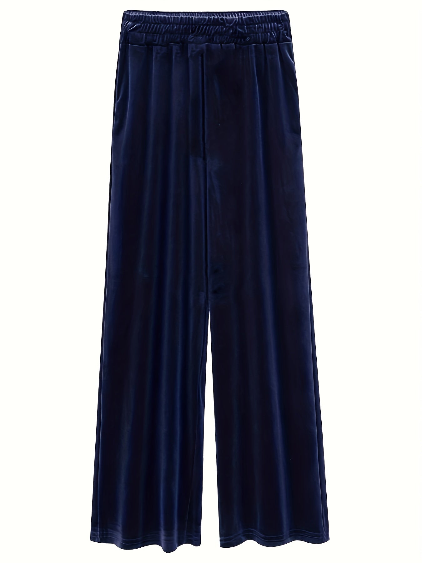  Solid Velvet High Rise Wide Leg Trousers