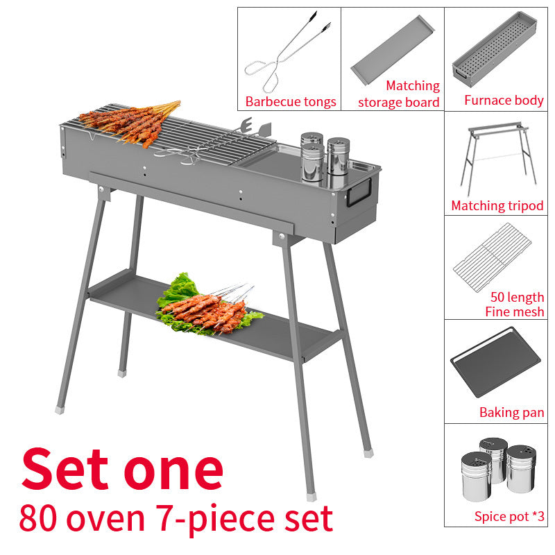 Portable Charcoal Grill with Rack for Camping and Commercial Use