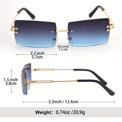 5 Pairs Men's Rimless Sunglasses UV Resistant for Holiday Outdoor Travel