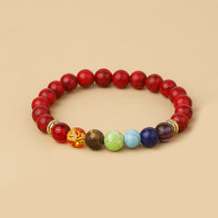 7 Chakra Stone Bead Bracelet Tiger Eye Yoga Balance Men Buddha Jewelry