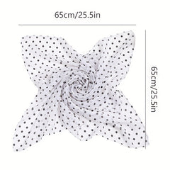 Polka Dot Print Chiffon Neckerchief Square Scarf Bandana Hair Accessories