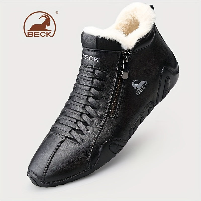 Men's Winter Zipper Ankle Boots Casual Walking Shoes