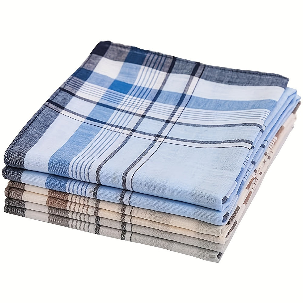 12 Pack Men's Soft Geometric Pattern Handkerchiefs Multicolor